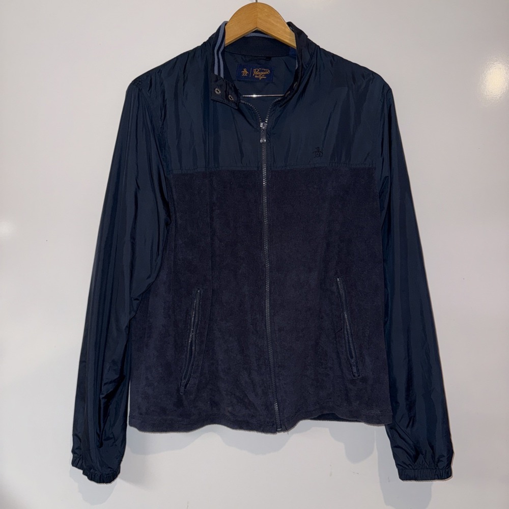 Original Penguin by Munsingwear Men's Dark Navy Jacket Sz M Full Zip Terry